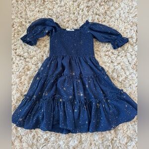Ivy City Co Navy Blue Starry Kids Dress